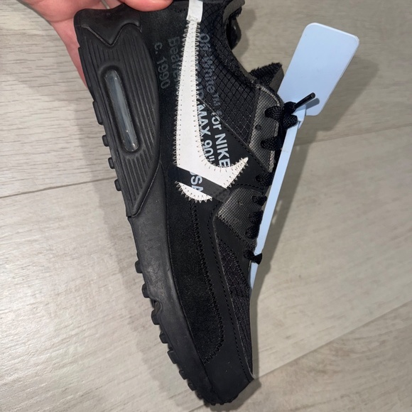 Size 7 men/8.5 women OFF-WHITE Nike air max 90 black - Picture 6 of 11